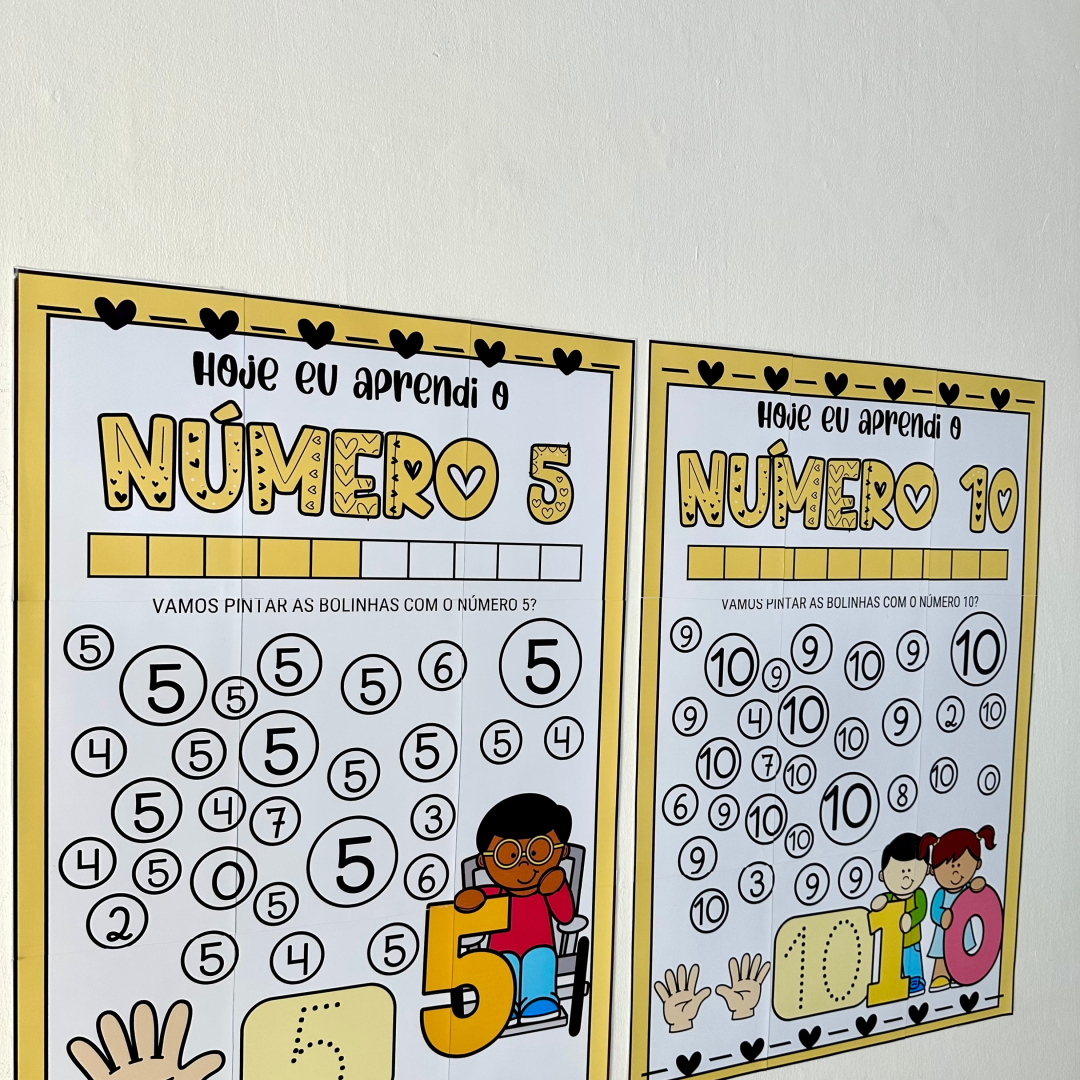 Cartaz Numerais de 1 a 10