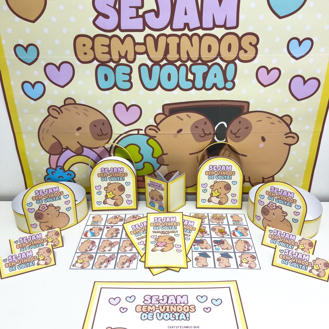 Kit Volta às Aulas – Tema Capivara Fofa