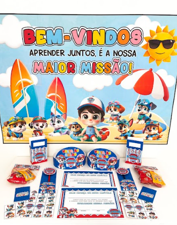 Kit Volta às Aulas Patrulha Canina Pool Party