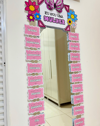 Decoração para Espelho – Tema “Dia da Mulher