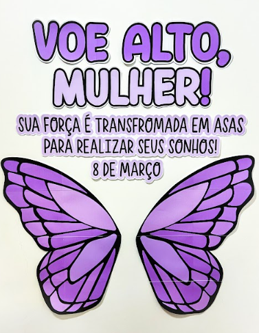Painel de Fotos Asas de Borboleta – Dia da Mulher