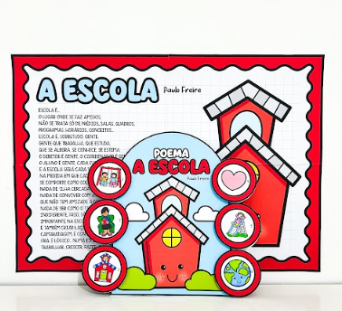 Cartaz e Luva Poema: “A Escola” – Paulo Freire