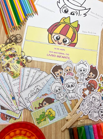 Kit Painel + Lembrancinhas Dia Nacional do Livro Infantil