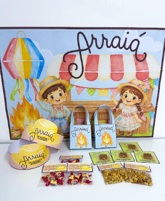 Kit Painel e Lembrancinhas Arraiá